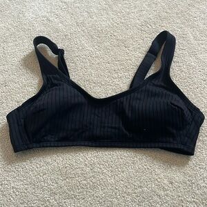 black ribbed bikini top